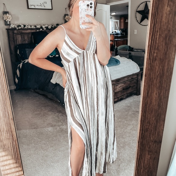 Grey Brown & White BoHo Maxi Dress - Picture 5 of 5